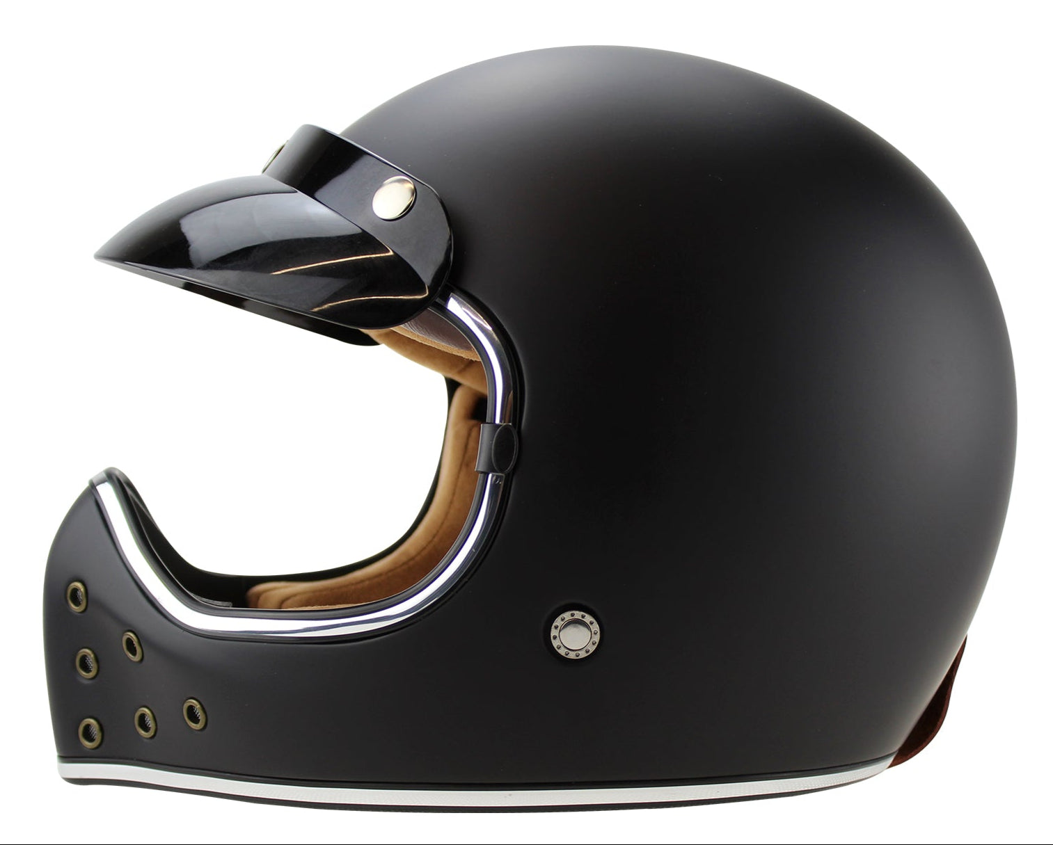 VPR.303 F701MX Fiberglass Vintage Retro Helmet Matt Black