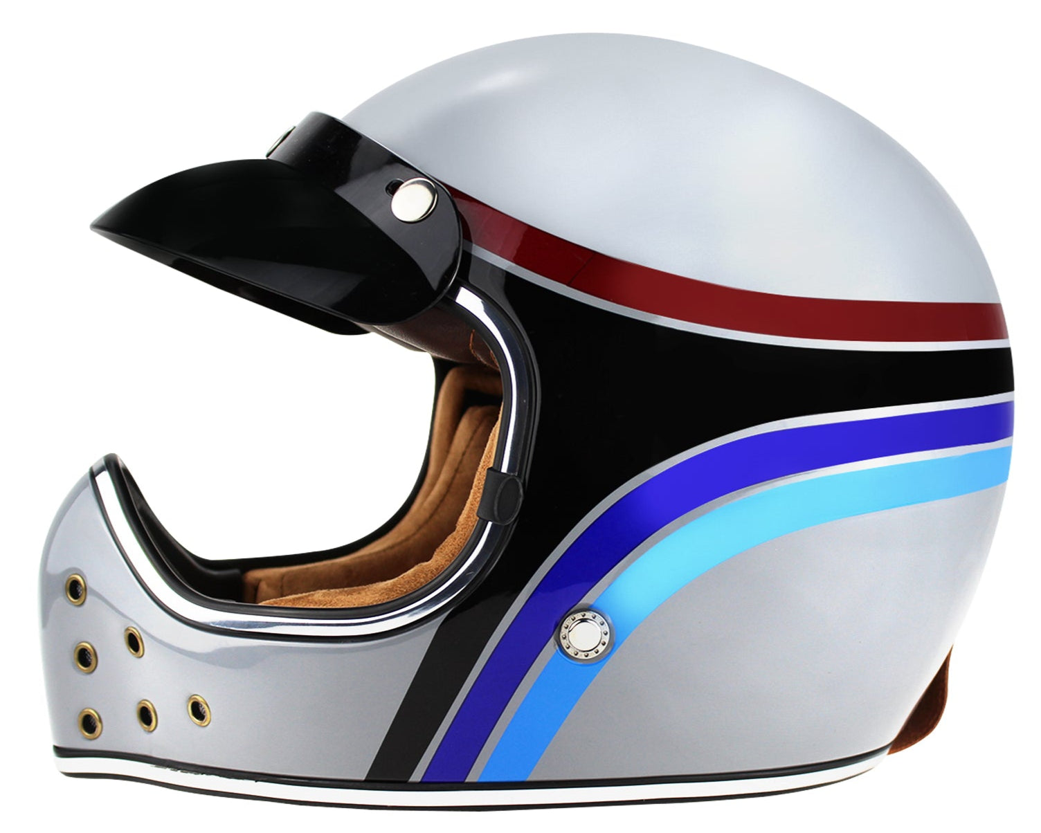 VPR.303 F701MX Fiberglass Vintage Retro Helmet Stripe