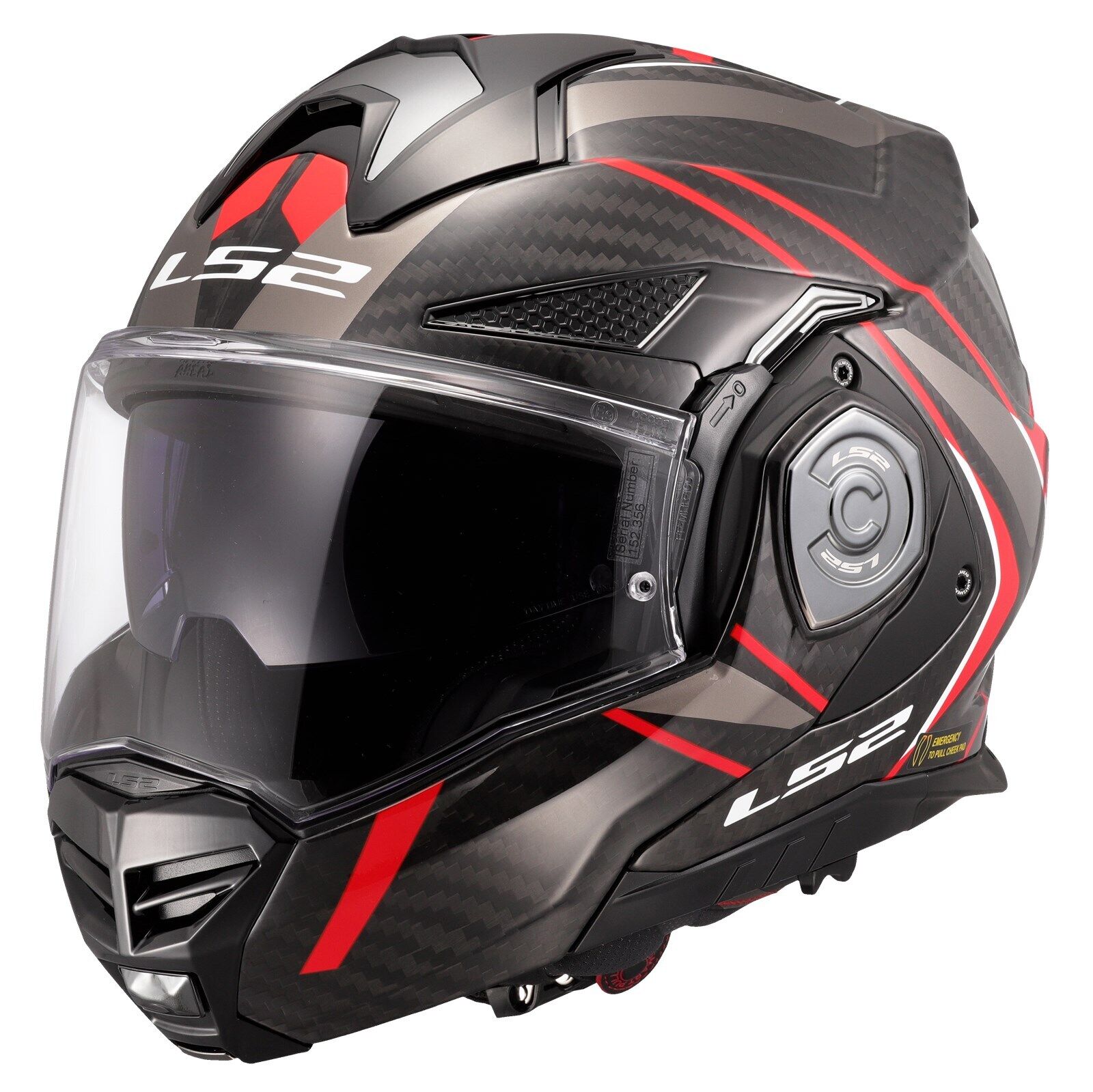 LS2 FF901 ADVANT X Carbon Modular Helmet - Future II Red