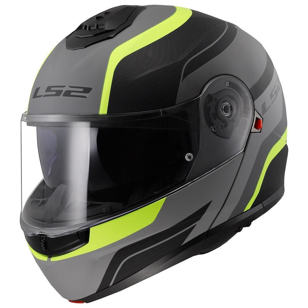 LS2 FF908 STROBE II MONZA Flip-Up Helmet - Matt Black Yellow