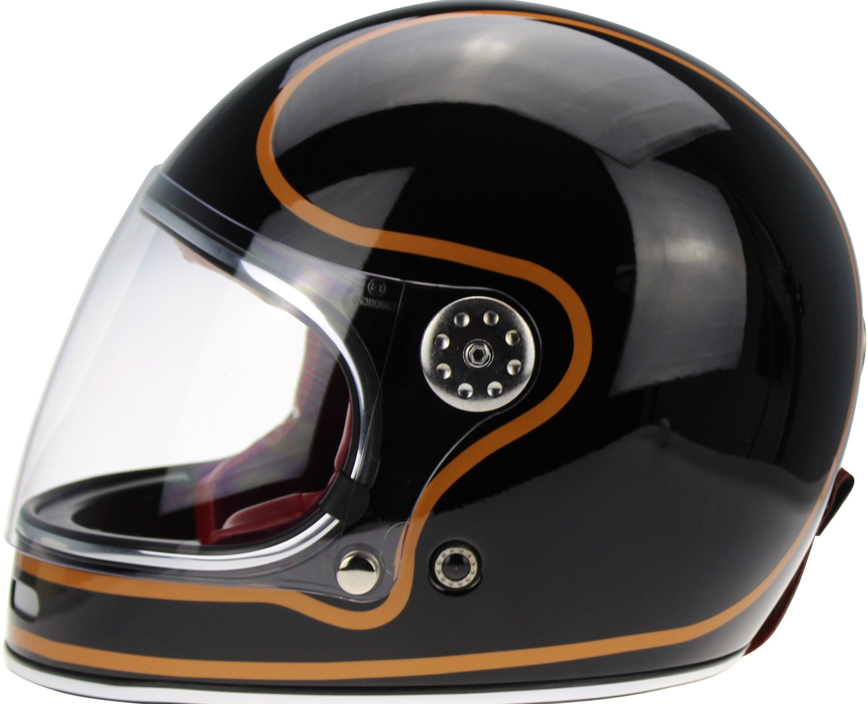 VPR.303 F656 Fiberglass Full Face Retro Helmet Black Copper