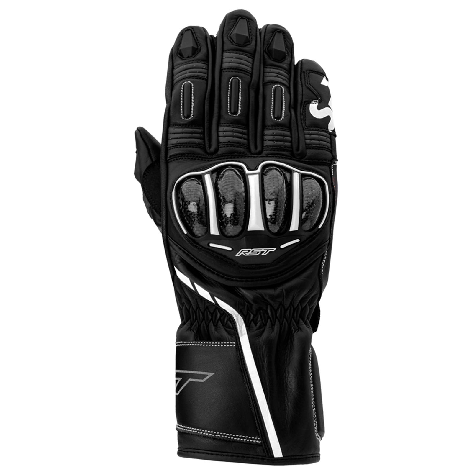 RST S1 CE Mens Leather Gloves - Black White