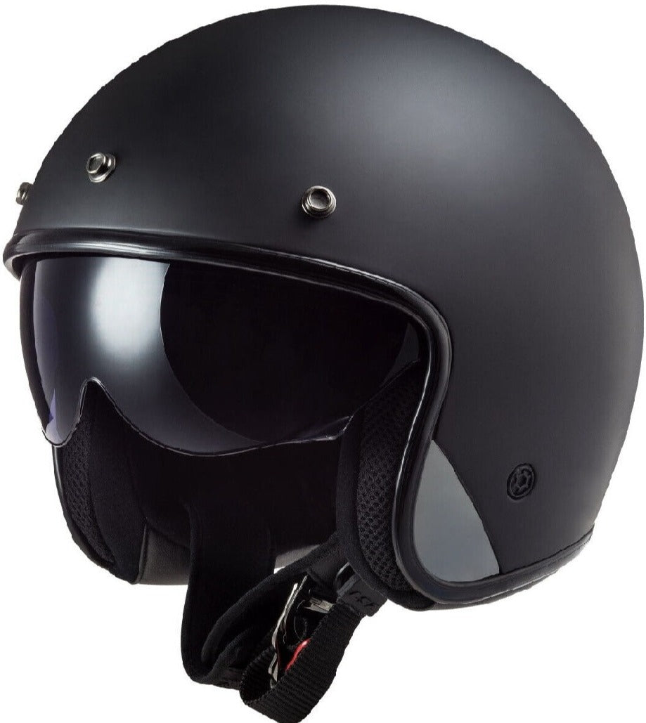LS2 OF601 BOB II Open Face Helmet - Matt Black