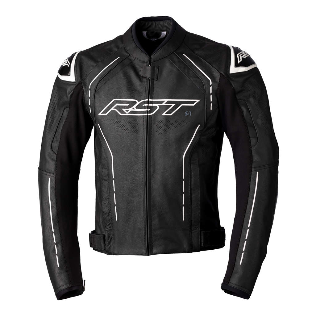 RST S1 CE Mens Leather Jacket - White