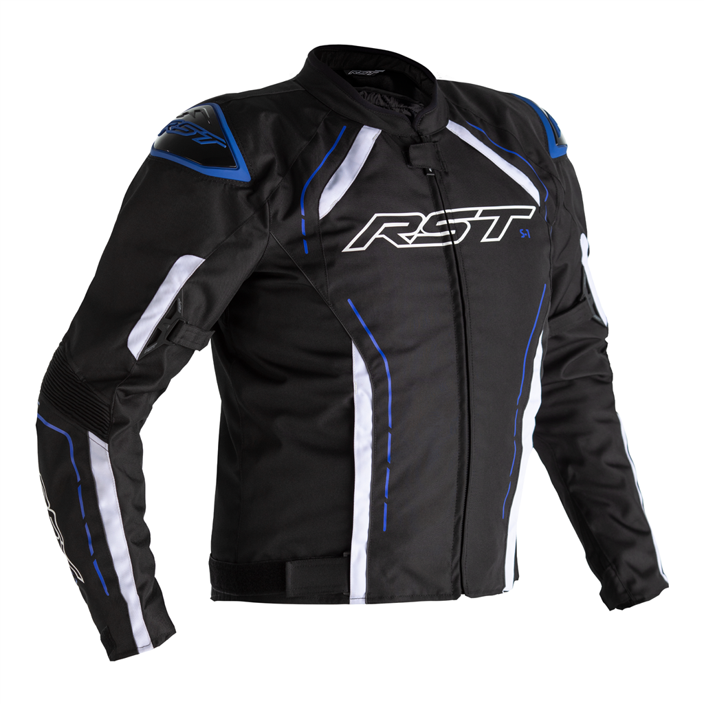 RST S1 CE Mens Textile Jacket - White Blue