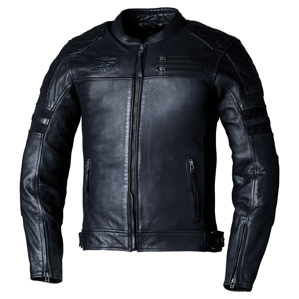 RST IOM TT HILLBERRY 2 CE MENS LEATHER JACKET - BLACK