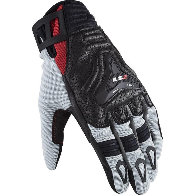 LS2 ALL TERRAIN Mens Glove - Black Grey Red