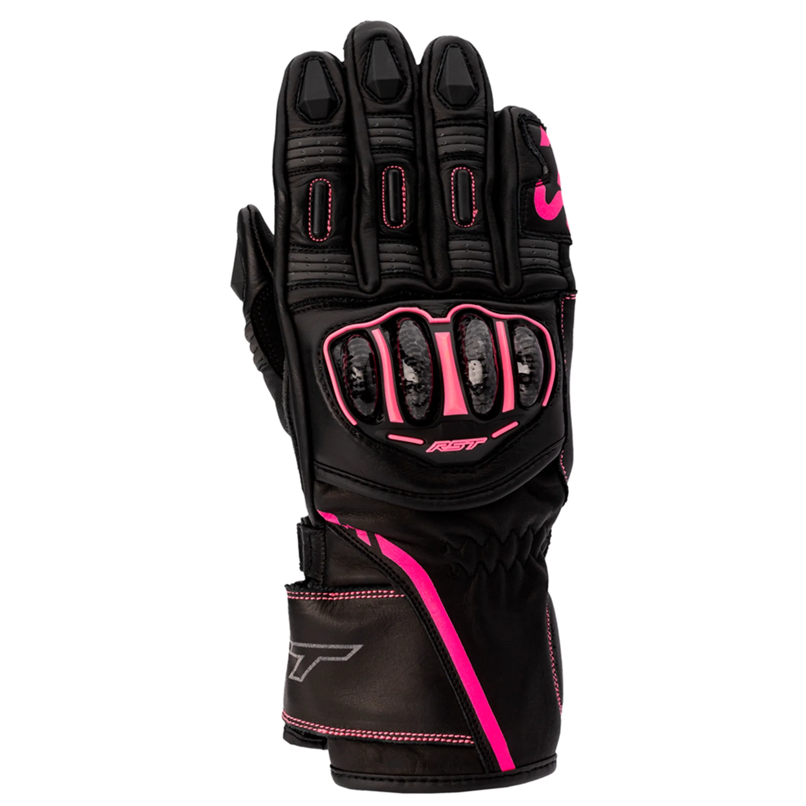 RST S1 CE Ladies Leather Gloves - Neon Pink