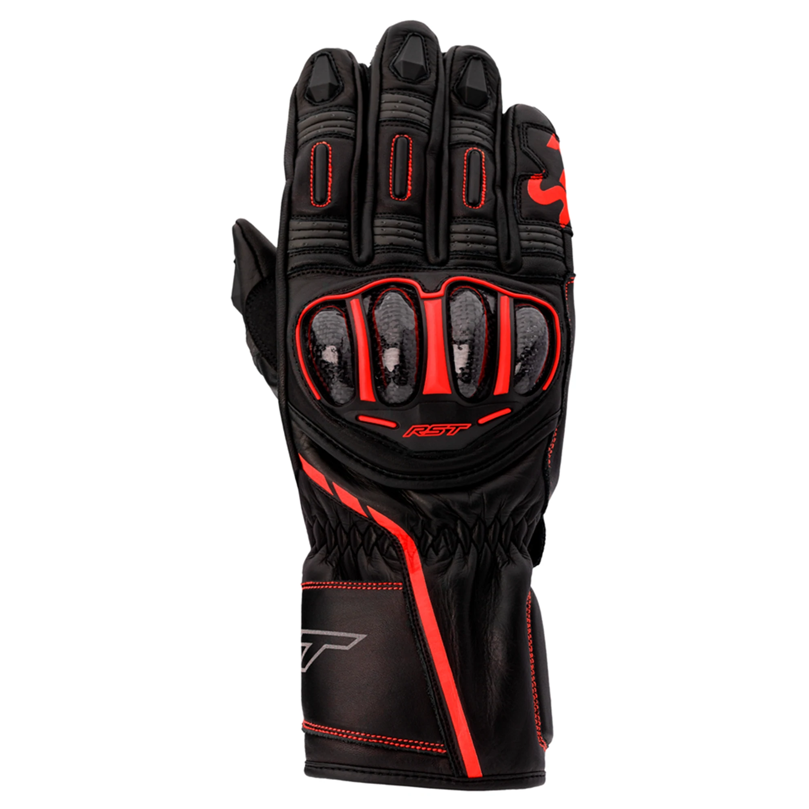 RST S1 CE Mens Leather Gloves - Black Red