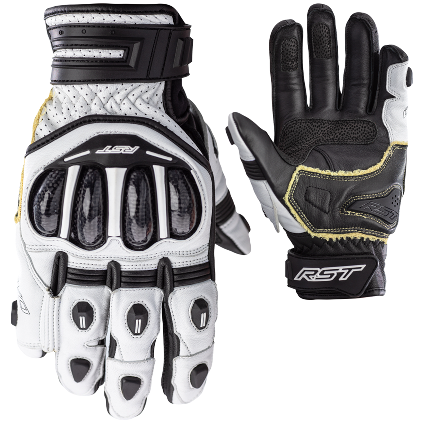 RST Tractech Evo 4 Short CE Mens Gloves - White