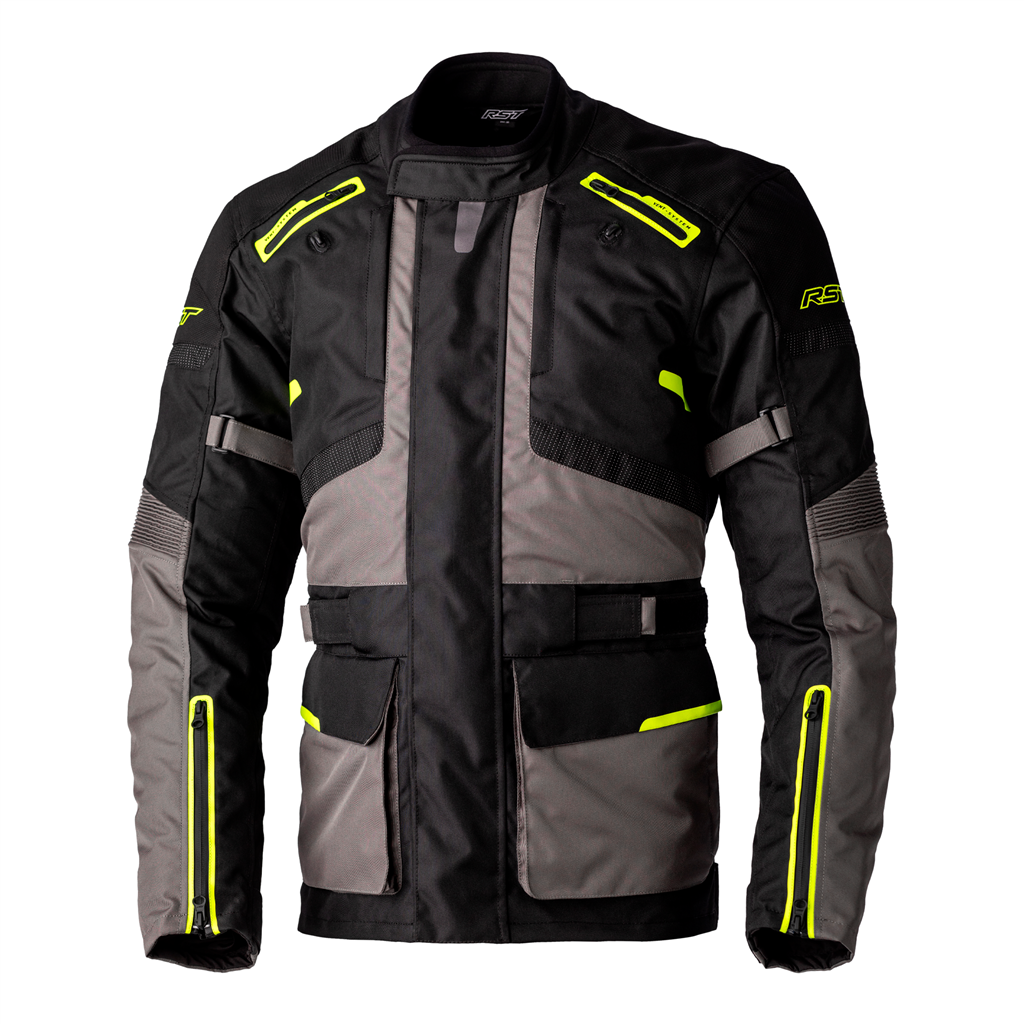 RST ENDURANCE CE Mens Textile Jacket - Black / Grey / Flo Yellow