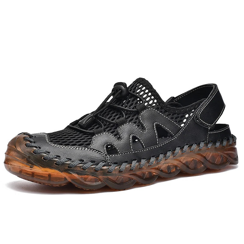 Men Leather Sandals Handmade Casual Shoes Slippers Outdoor Walking Beach Sandals
