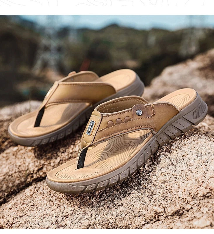 Men's Flip Flops Slippers Summer Outdoor Thick Soled Beach Shoes Sandals Shoes