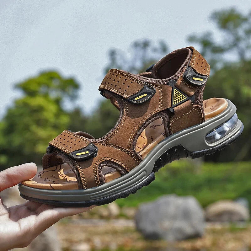 Comfortable Men Sandals Leather Breathable Slippers Handmade Beach Sneakers