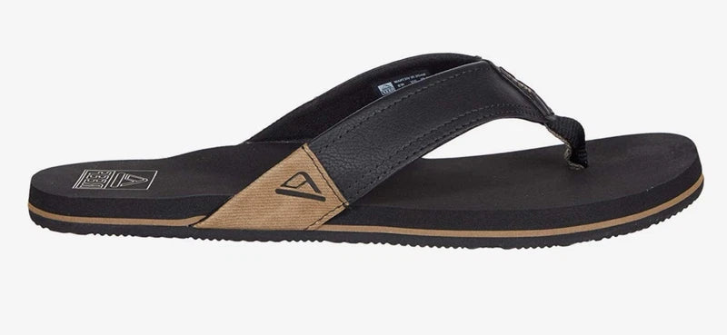 Reef Men's Newport Flip-Flop Sandal – Ocean Black, Tan Brown, Bronze | Comfortab