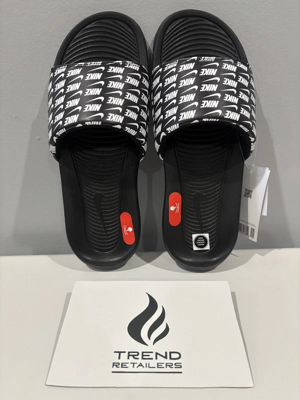 Nike Victori One Printed Slides Sandals Slipper Black White Size 8 CN9678-006
