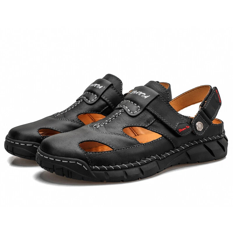 Summer Men's Casual Sandals Genuine Leather Outdoor Hiking Sandals Beach Slipper