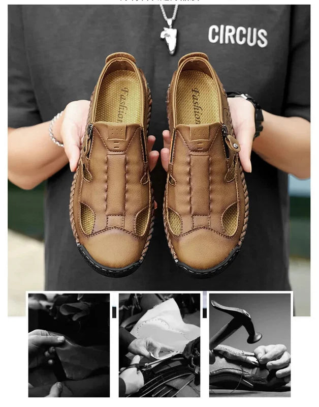 Comfortable Men Sandals Breathable Flat Beach Slippers Classic Handmade Sneakers