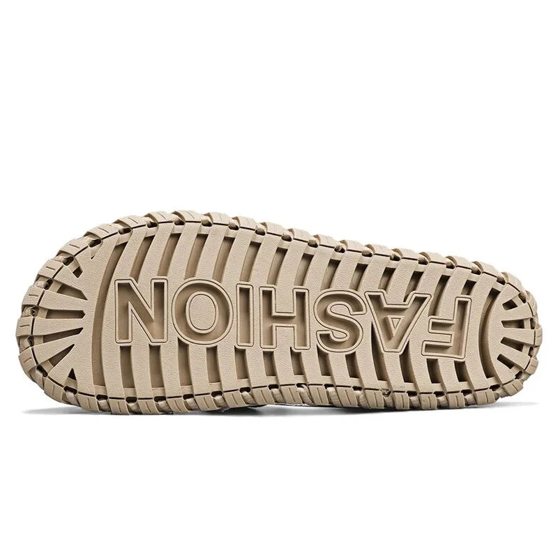 Summer Men's Sandals Handmade Sewing Breathable Beach Slippers Casual Sneakers