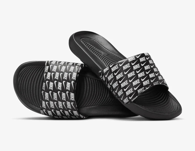 Nike Victori One Printed Slides Sandals Slipper Black White Size 8 CN9678-006