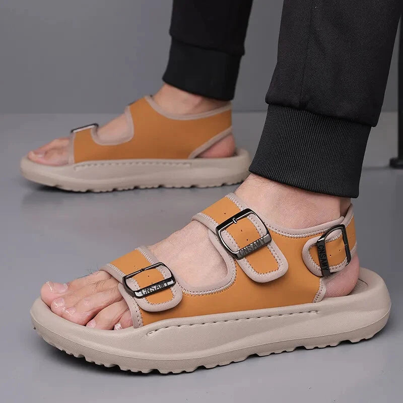Summer Male Sandals Breathable Beach Shoes Lightweight Casual Non-slip Slippers