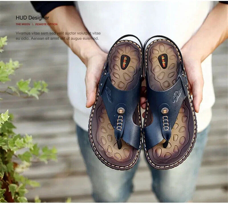 Men's Casual Flats Flip Flops Open Toe Sandals Slippers Slingbacks Beach Summer