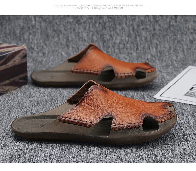 Men's Slide Summer Mules Casual Closed Toe Slippers Beach Sandals Loafers Shoes