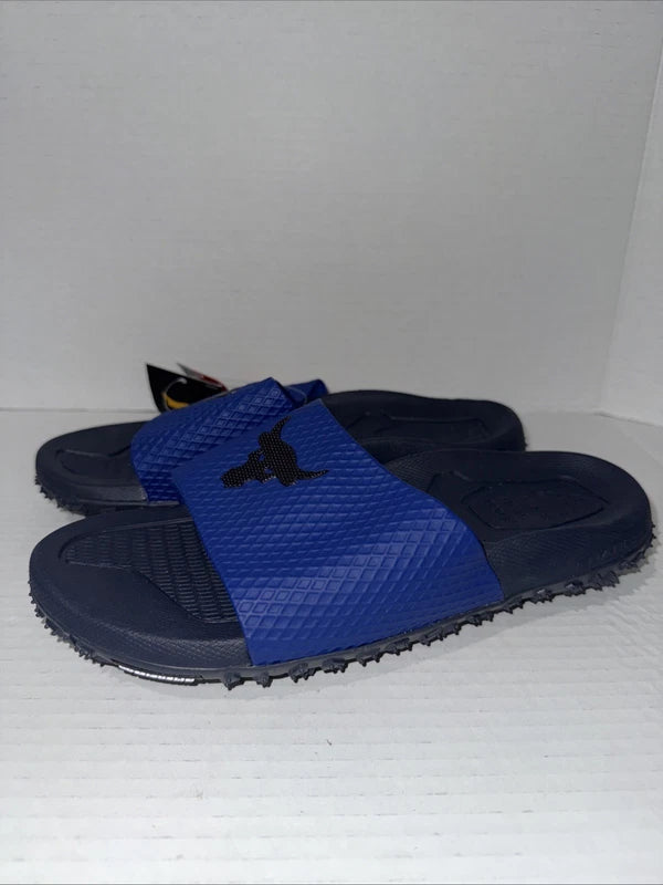 NWT UNDER ARMOUR MICHELIN PROJECT ROCK 2.0 MEN'S BLUE BLACK SANDALS Size 7