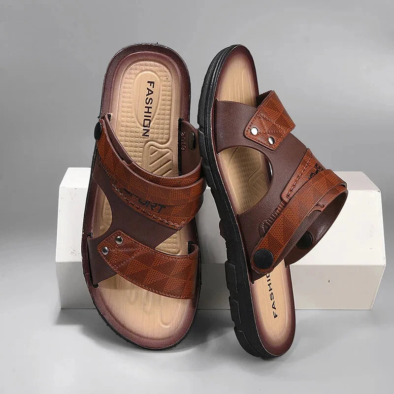 New Men's Casual Beach Shoes Summer Comfortable Sandals Slippers Slip On Flats