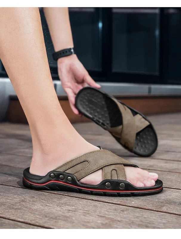 38-48 Plus Size Mens Flats Open Toe Slippers Sandals Summer Beach Holiday Shoes