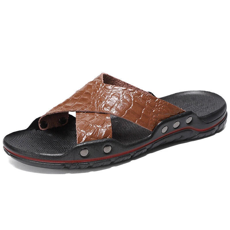Summer Men Slides Sandals Casual Sports Beach Shoes Sandals Home Slip On Slipper