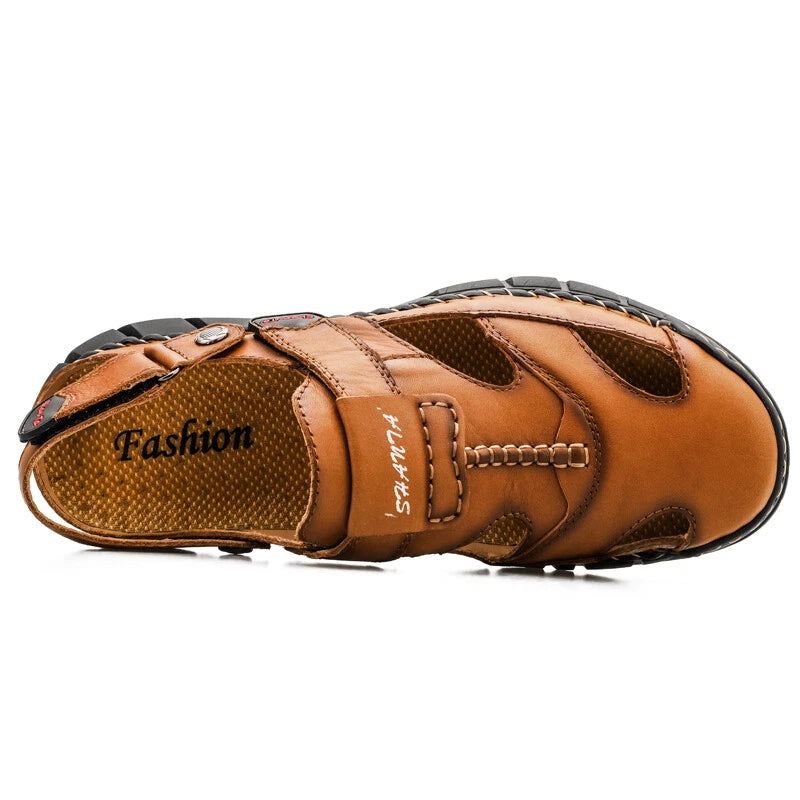 Summer Men's Casual Sandals Genuine Leather Outdoor Hiking Sandals Beach Slipper