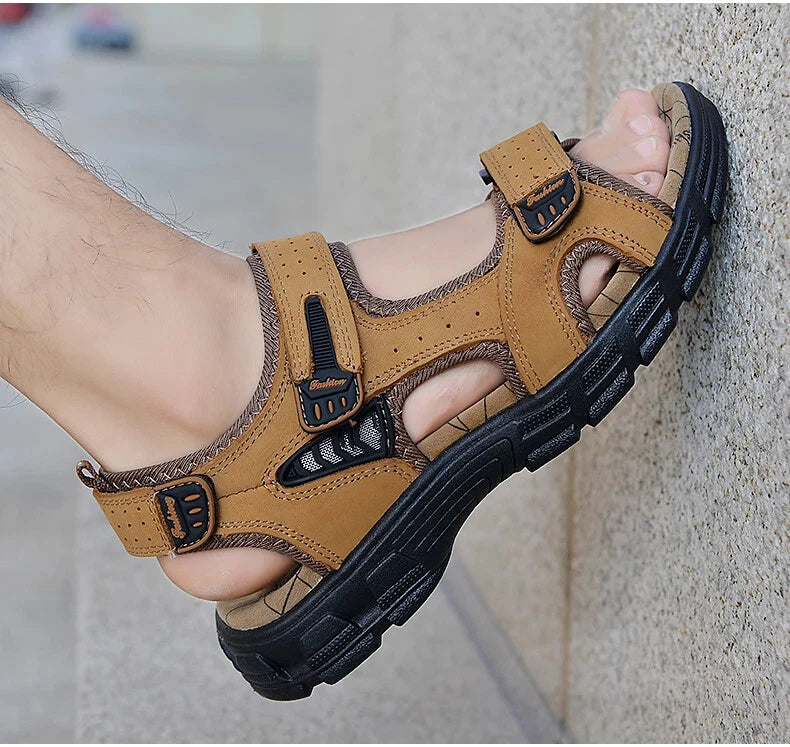 Lightweight Sandals Beach Sandalias Cowhide Summer Shoes Outdoor Casual Slippers