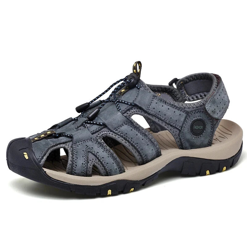 Men Waterproof Leather Sandals Breathable Causal Sneakers Light Beach Slippers
