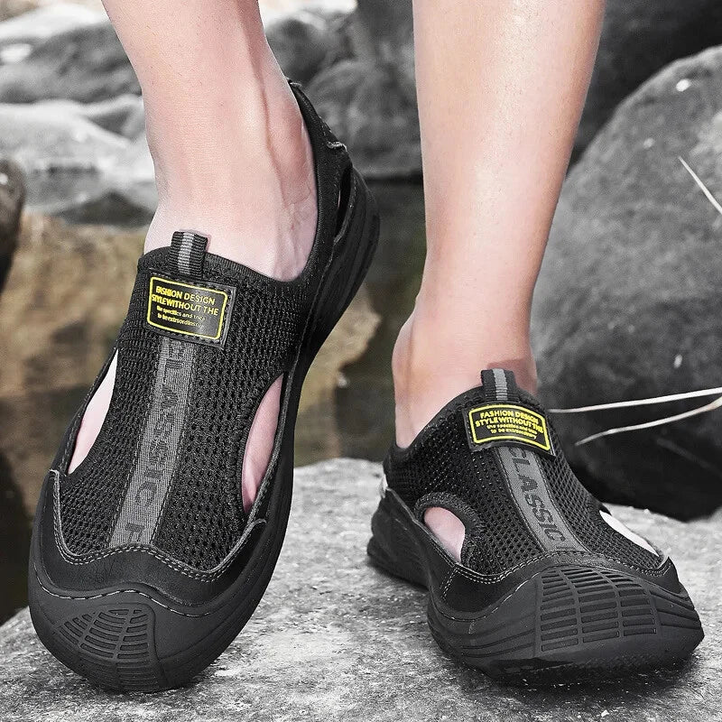 Male Summer Mesh Breathable Casual Sandals Non-slip Beach Shoes Outdoor Slippers