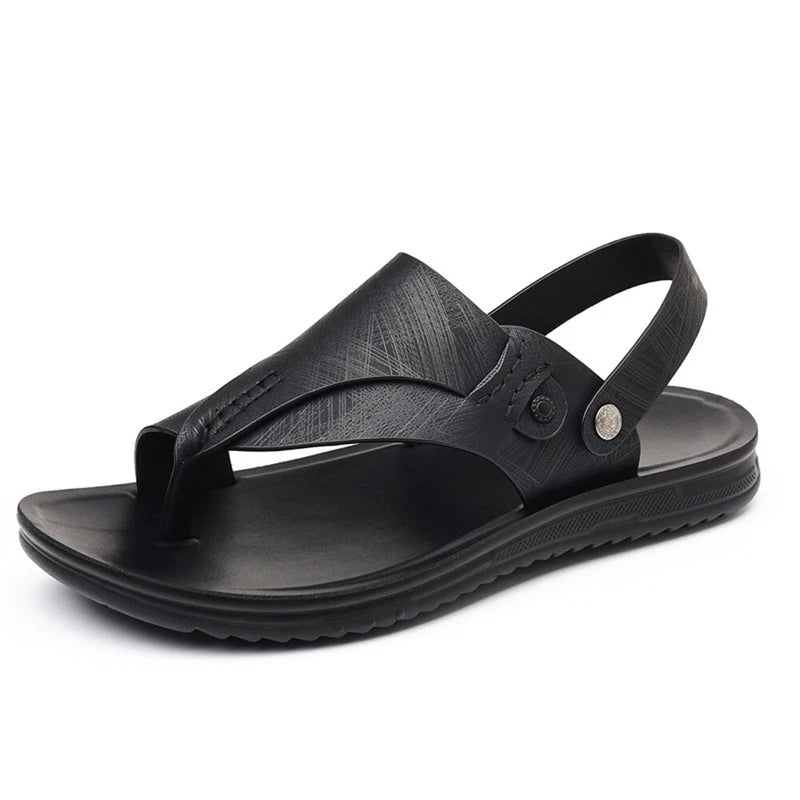 Mens Sandals Outdoor Beach Flip Flop Casual Thong Leather Athletic Slipper Soft