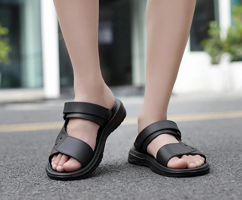 Summer Men's Slippers Sandals Thick-soled Beach Shoes Non-slip Open-toe Sandals