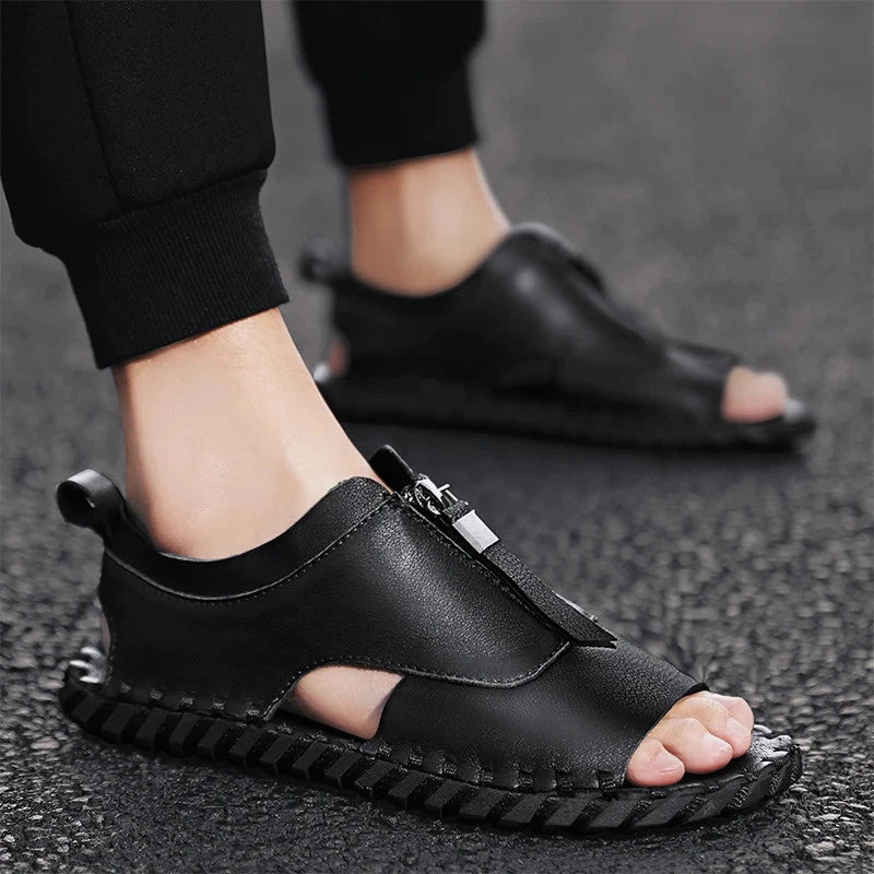 Sandals Men Slippers Weaving Design Beach Sandals Breathable Casual Flat Sandals