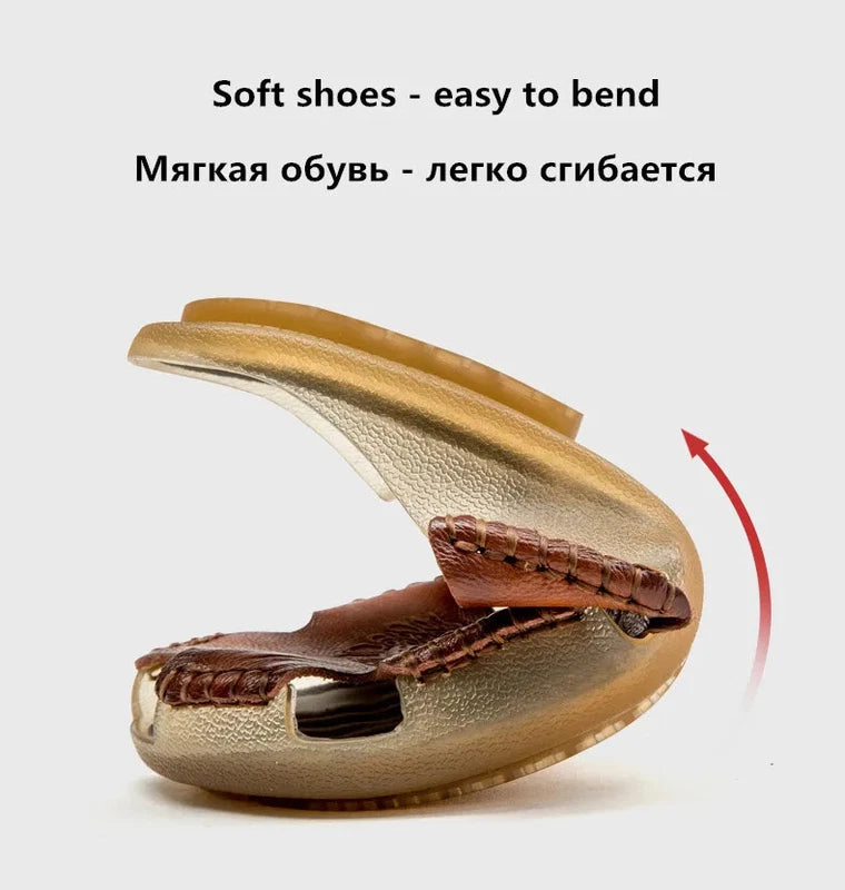 Men Leather Non-Slip Slippers Comfort Beach Sandals Summer Classics Flip Flops