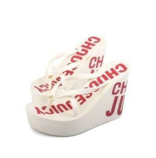 Womens Flip Flop Thongs Platform Wedge Heel Summer Beach Bowknot Sandals Shoes