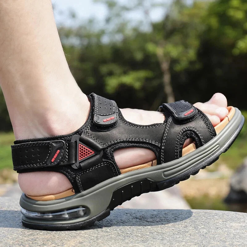 Comfortable Men Sandals Leather Breathable Slippers Handmade Beach Sneakers