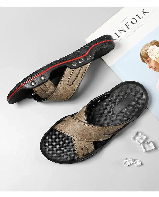38-48 Plus Size Mens Flats Open Toe Slippers Sandals Summer Beach Holiday Shoes