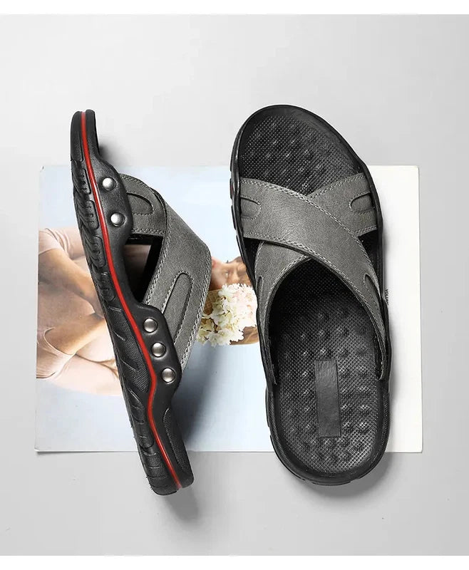 38-48 Plus Size Mens Flats Open Toe Slippers Sandals Summer Beach Holiday Shoes