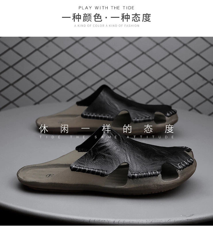 Men's Slide Summer Mules Casual Closed Toe Slippers Beach Sandals Loafers Shoes