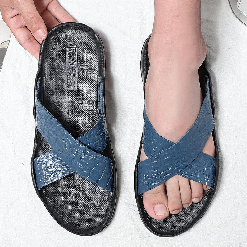 Summer Men Slides Sandals Casual Sports Beach Shoes Sandals Home Slip On Slipper