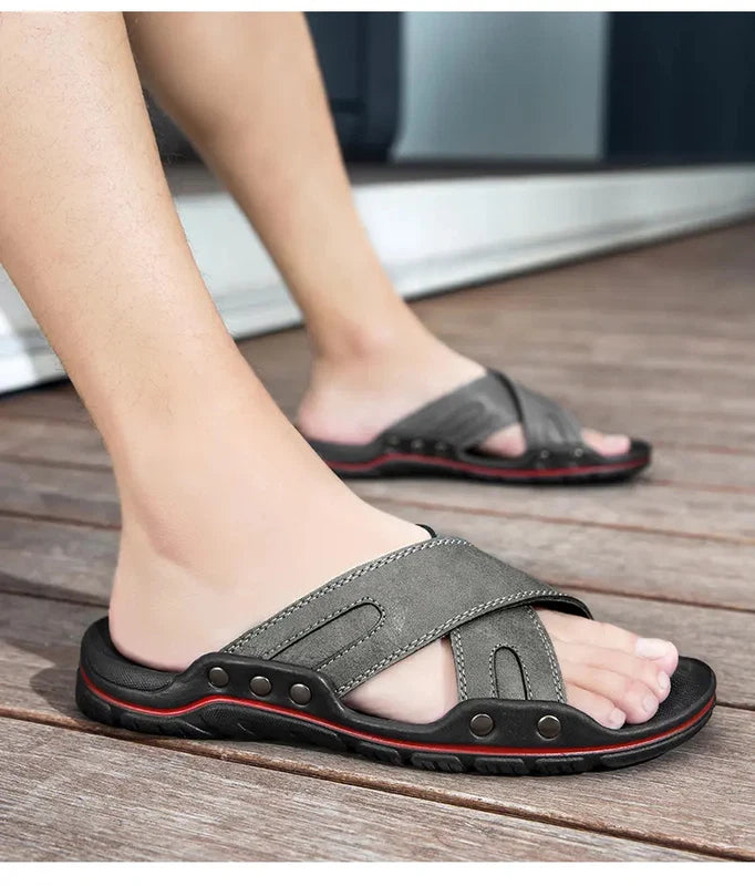 38-48 Plus Size Mens Flats Open Toe Slippers Sandals Summer Beach Holiday Shoes