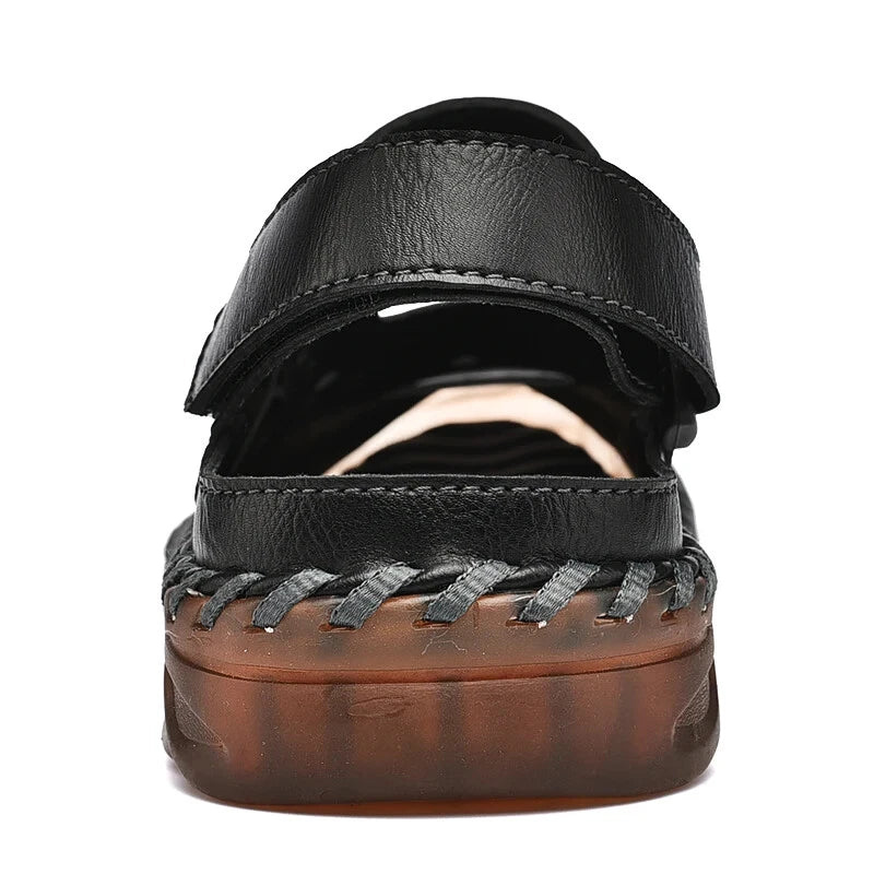 Summer Men's Sandals Leather Causal Shoes Outdoor Wear Resistance Beach Slippers