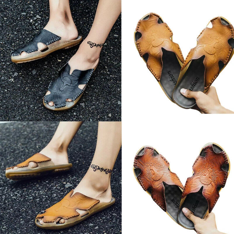 Mens Sandals Summer Closed Toe Slippers Sport Casual Beach Shoes Walking Flats