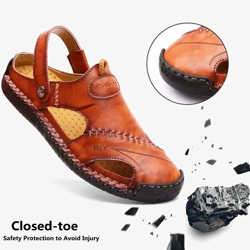 Leather Sandals Sports Beach Home Slippers Shoes Soft Men Genuine Summer Casual