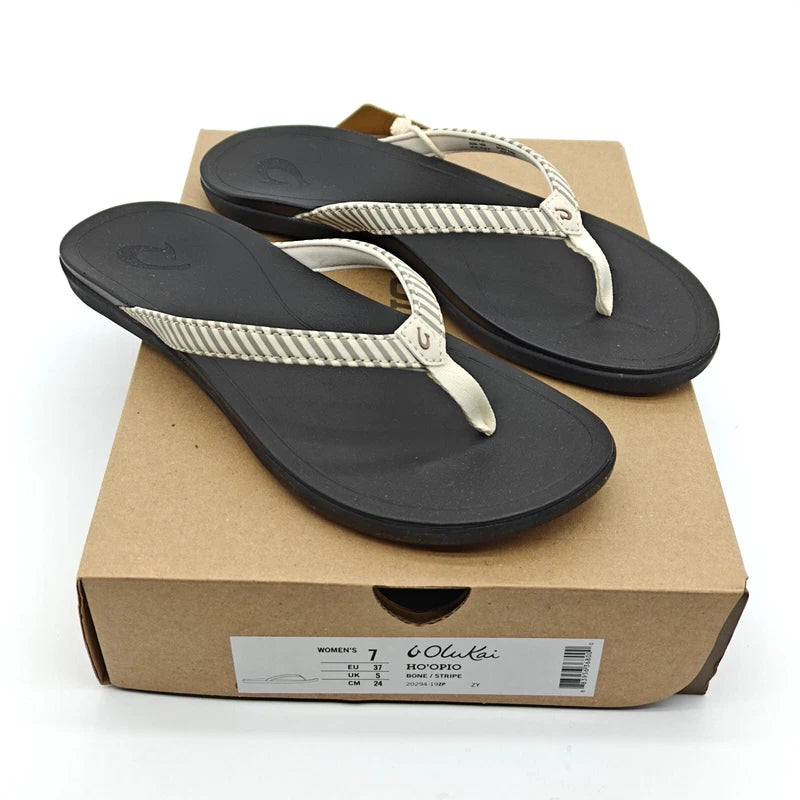 OluKai Womens Ho'Opio 20294-19ZP Slip On Thongs Flip-Flops Sandals Sz 7